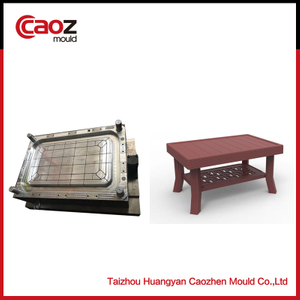 High quality plastic tea table mould with rattan design(CZ-331)